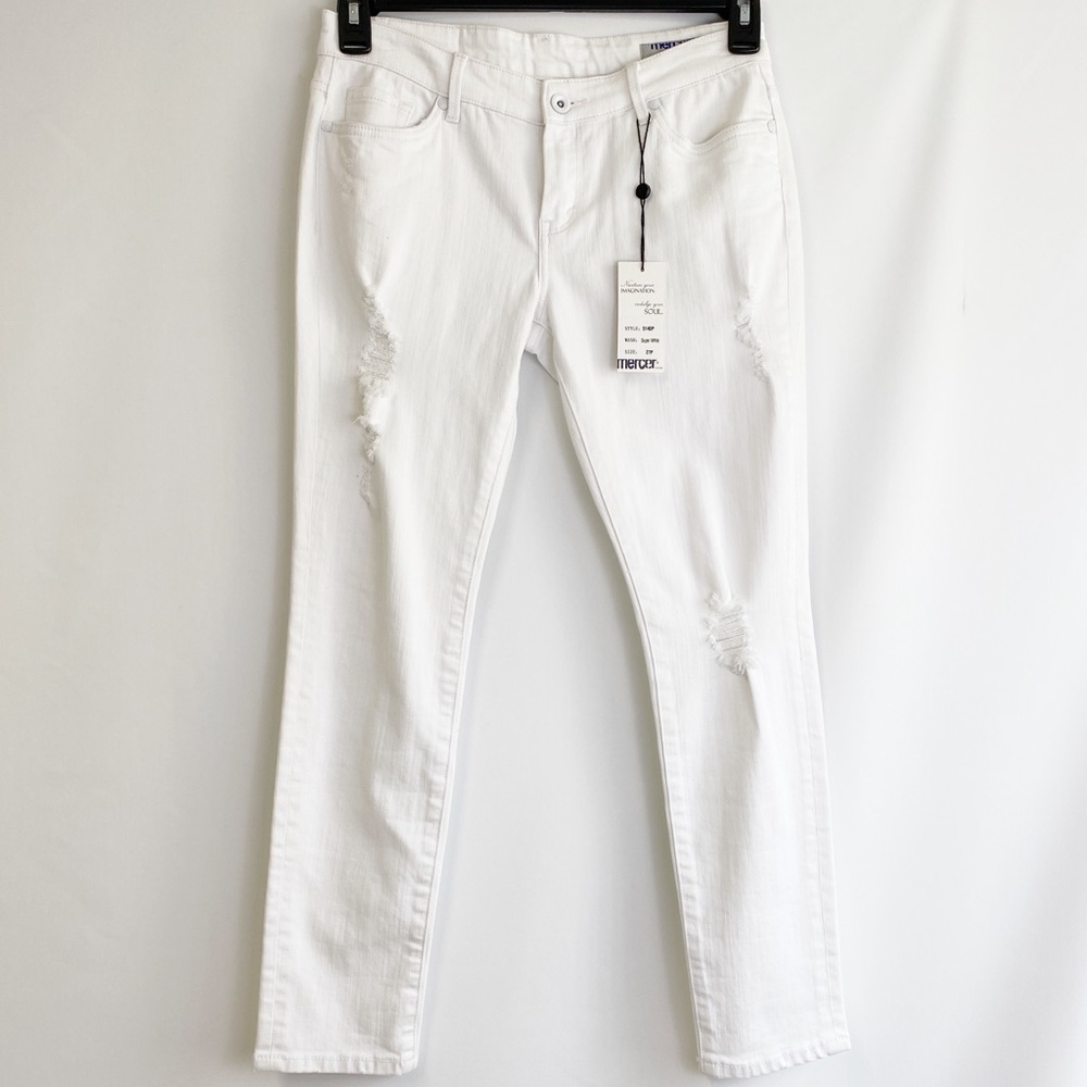 Mercer distressed white skinny jeans 29